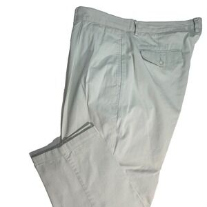 Faconnable Mens Pleated Cotton Khaki Pants Beige Size 40x28 Designer Trousers